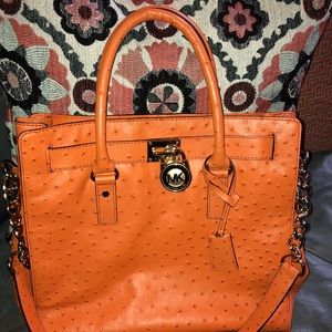 Authentic Michael Kors Ostrich embossed Satchel